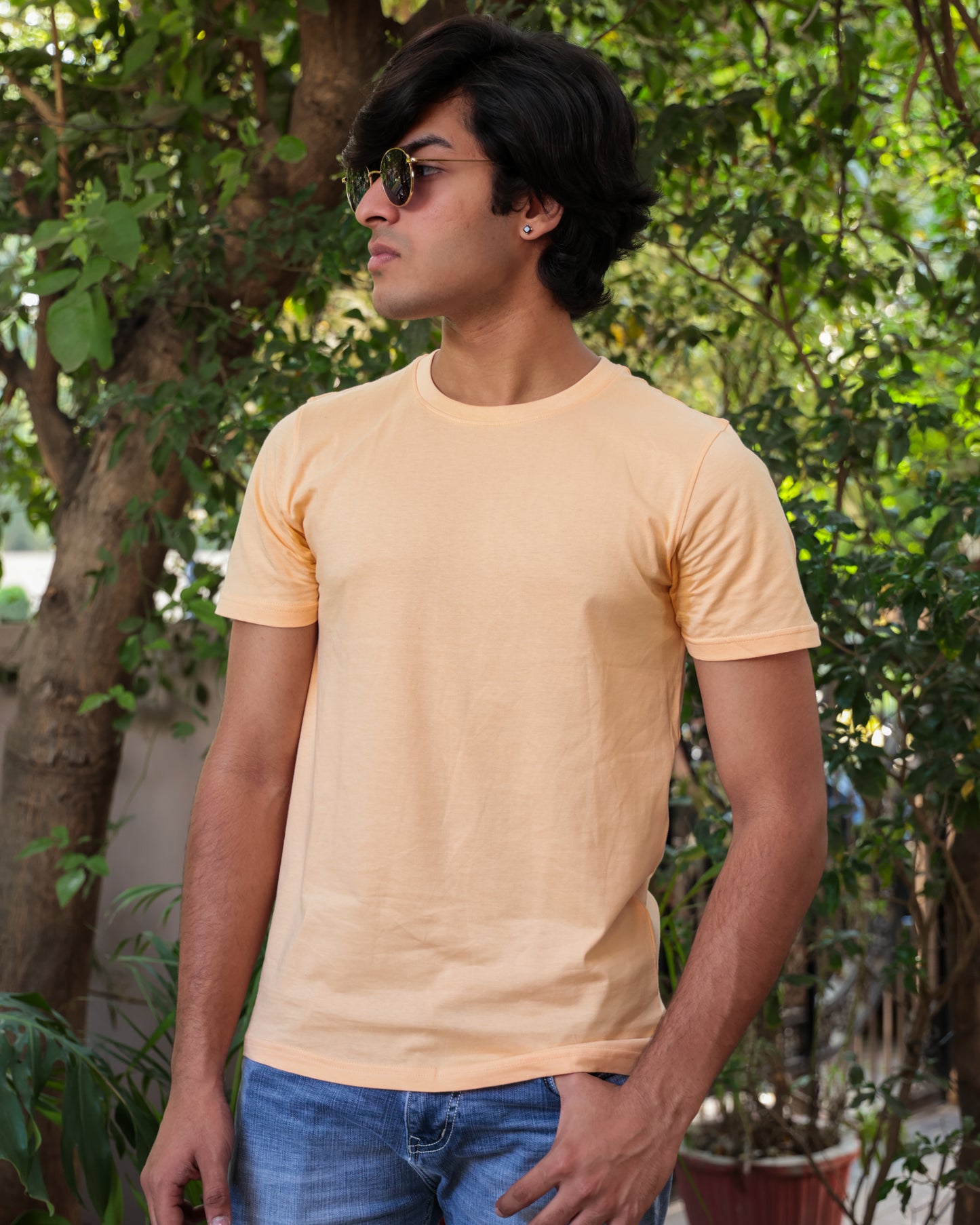 Clean Peach Crew Neck T-Shirt